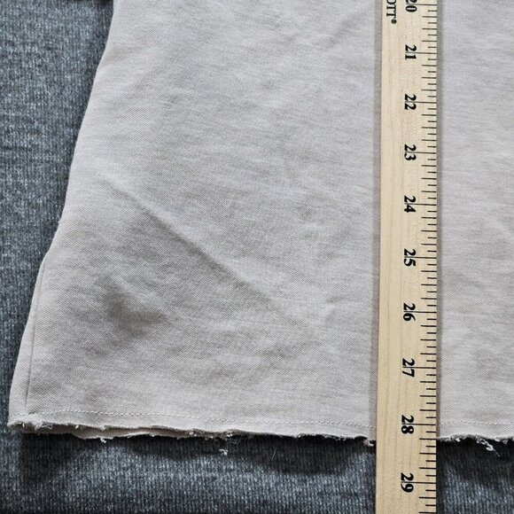 Zara Cardigan Womens L Beige LS Open Front Raw Hem Neutral Preppy Mono Boho FLAW - Picture 9 of 15